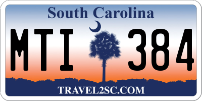 SC license plate MTI384