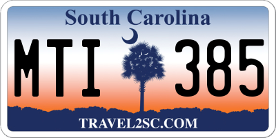 SC license plate MTI385