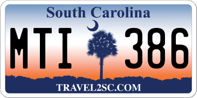SC license plate MTI386