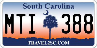 SC license plate MTI388