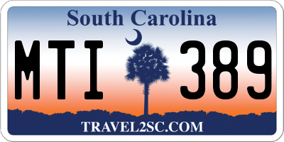 SC license plate MTI389