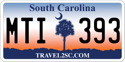 SC license plate MTI393