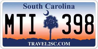 SC license plate MTI398