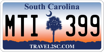 SC license plate MTI399