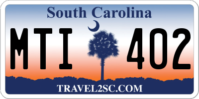 SC license plate MTI402