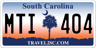 SC license plate MTI404