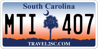 SC license plate MTI407
