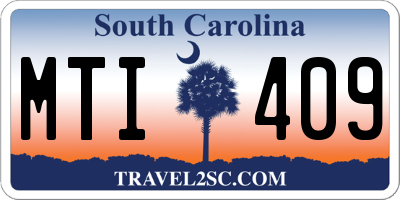 SC license plate MTI409