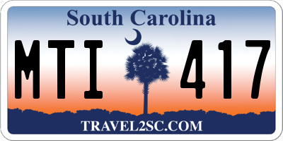 SC license plate MTI417