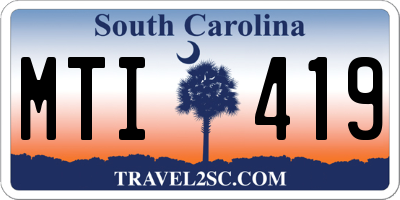 SC license plate MTI419