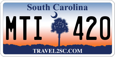 SC license plate MTI420