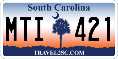 SC license plate MTI421