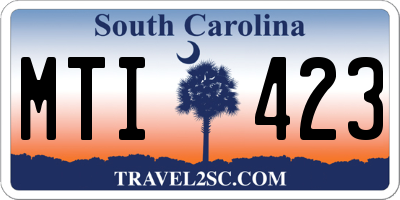 SC license plate MTI423