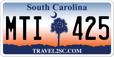 SC license plate MTI425