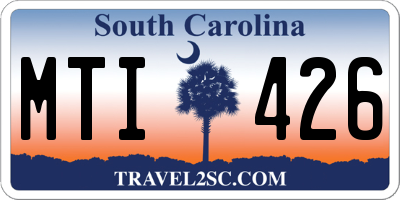 SC license plate MTI426
