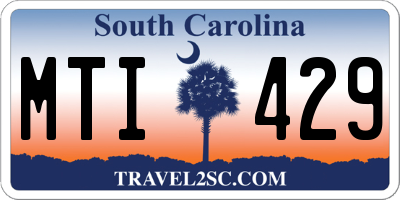 SC license plate MTI429