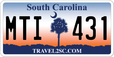 SC license plate MTI431
