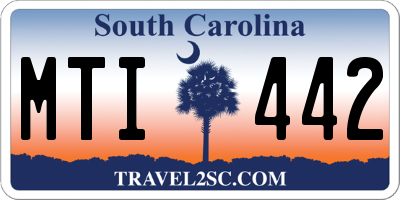 SC license plate MTI442