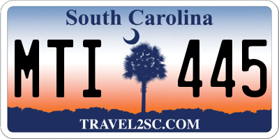 SC license plate MTI445