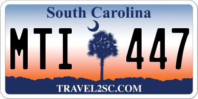 SC license plate MTI447