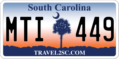 SC license plate MTI449