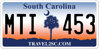 SC license plate MTI453
