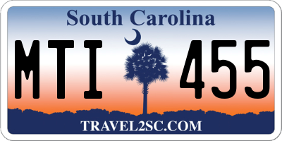 SC license plate MTI455