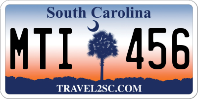 SC license plate MTI456
