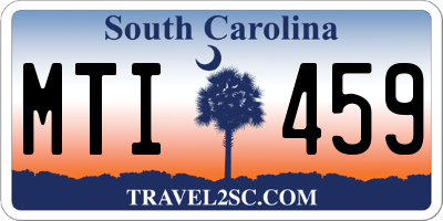 SC license plate MTI459