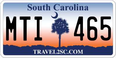 SC license plate MTI465