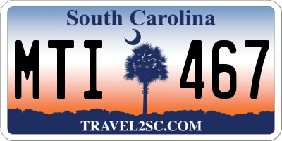 SC license plate MTI467