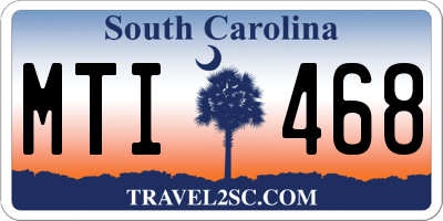 SC license plate MTI468