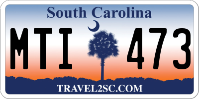 SC license plate MTI473