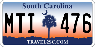 SC license plate MTI476