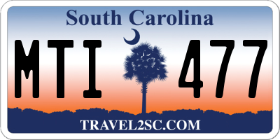 SC license plate MTI477