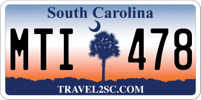 SC license plate MTI478
