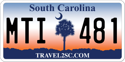 SC license plate MTI481