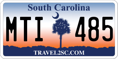 SC license plate MTI485