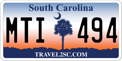 SC license plate MTI494