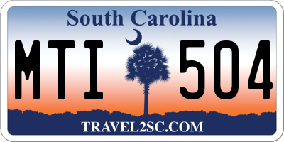SC license plate MTI504