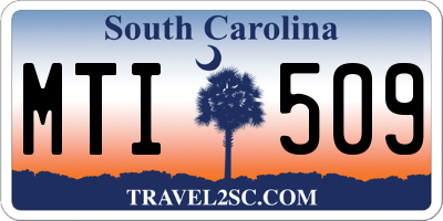 SC license plate MTI509