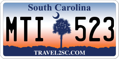 SC license plate MTI523