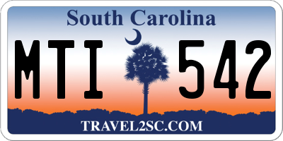 SC license plate MTI542