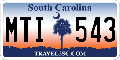 SC license plate MTI543
