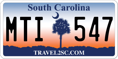 SC license plate MTI547