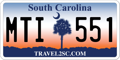 SC license plate MTI551