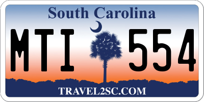 SC license plate MTI554