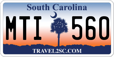 SC license plate MTI560