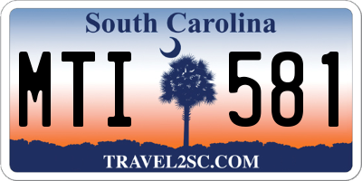 SC license plate MTI581