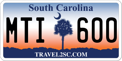 SC license plate MTI600